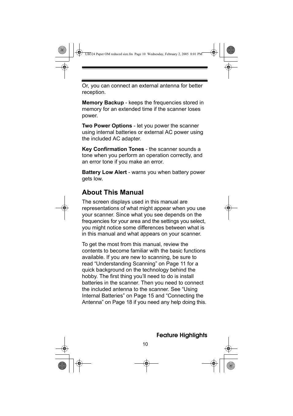 About this manual | Uniden UBC92XLT User Manual | Page 10 / 52