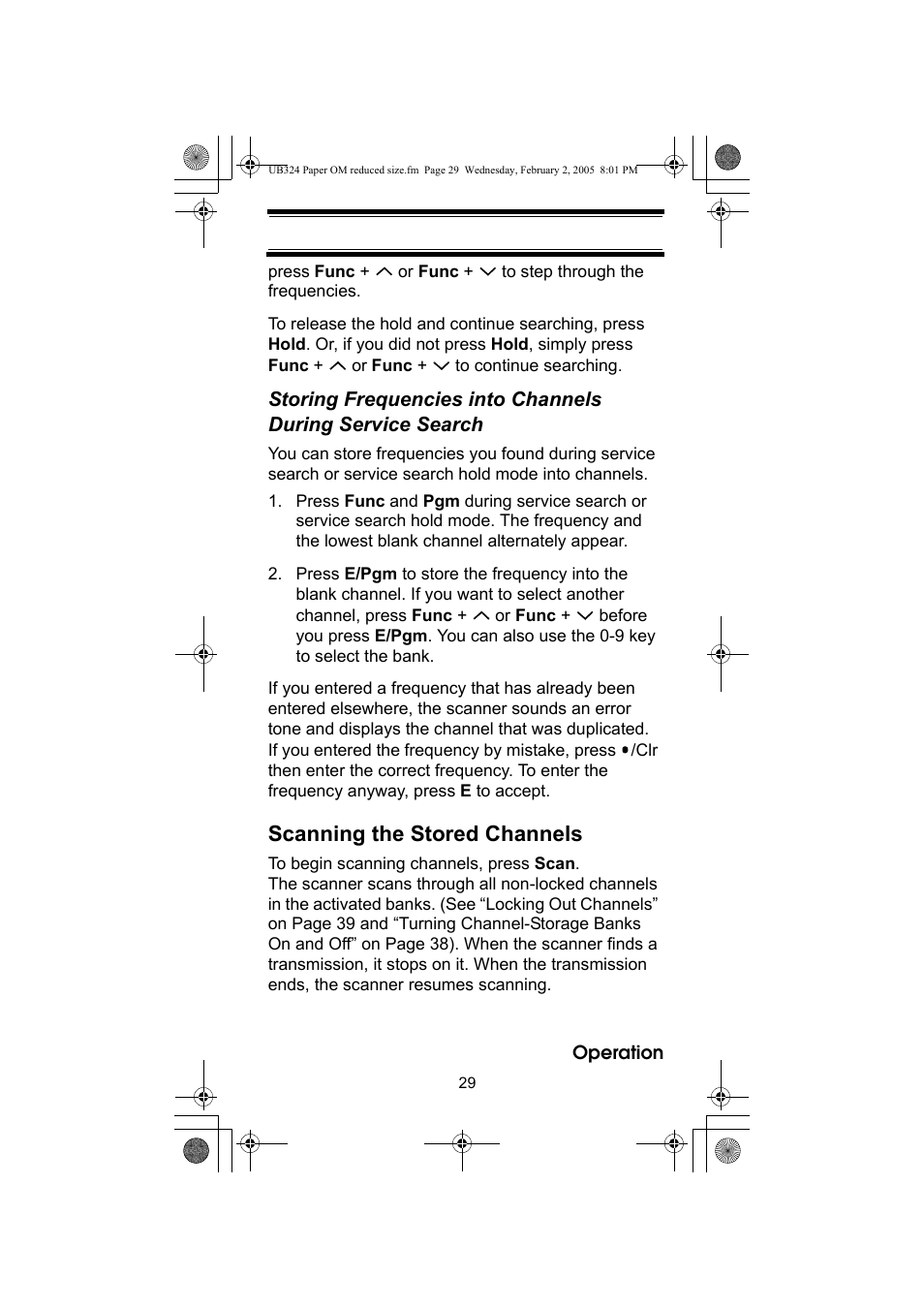 Scanning the stored channels | Uniden UBC92XLT User Manual | Page 29 / 52