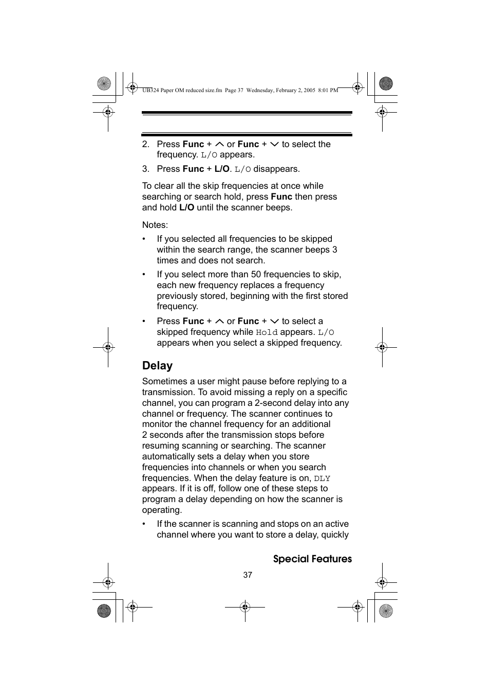 Delay | Uniden UBC92XLT User Manual | Page 37 / 52