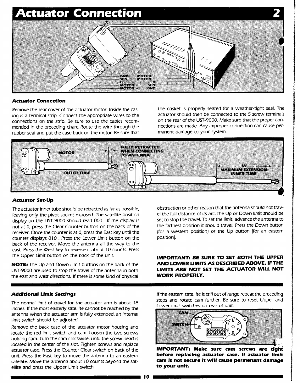 Actuator connection | Uniden UST-9000 User Manual | Page 7 / 13