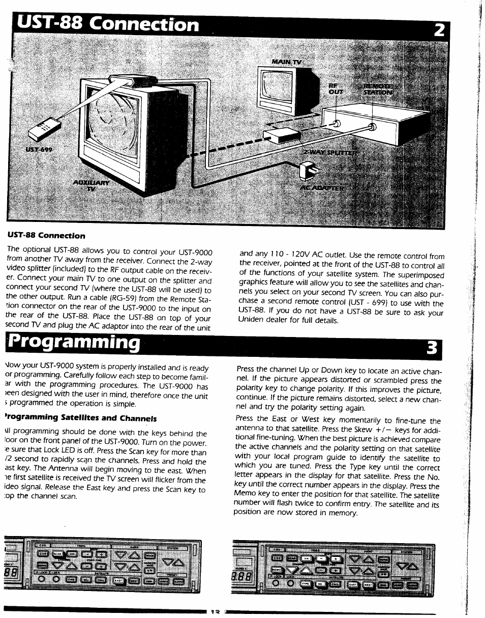 Ust-88 connection, Programming | Uniden UST-9000 User Manual | Page 8 / 13