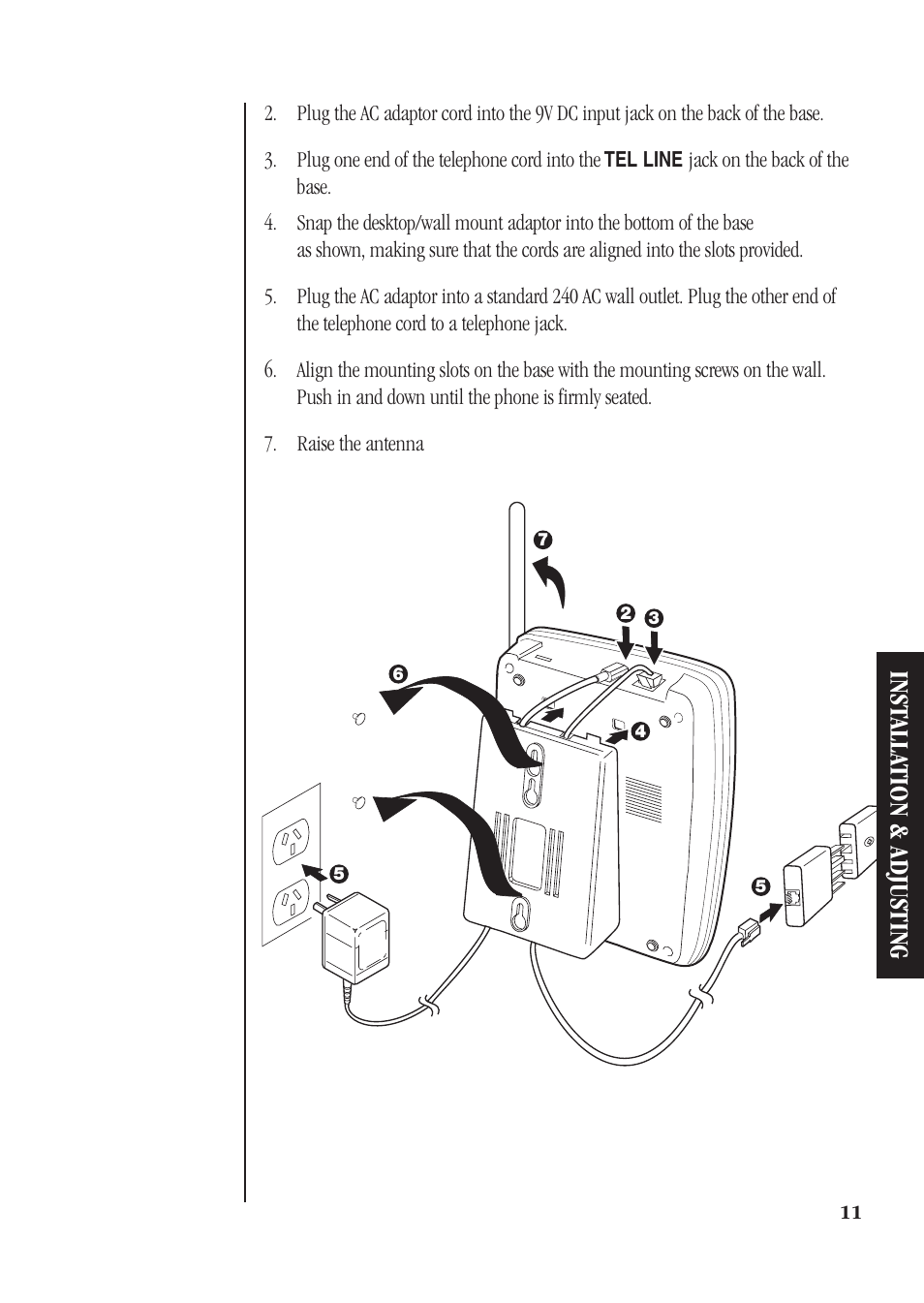 Inst alla tion & adjusting | Uniden DS73 User Manual | Page 15 / 36