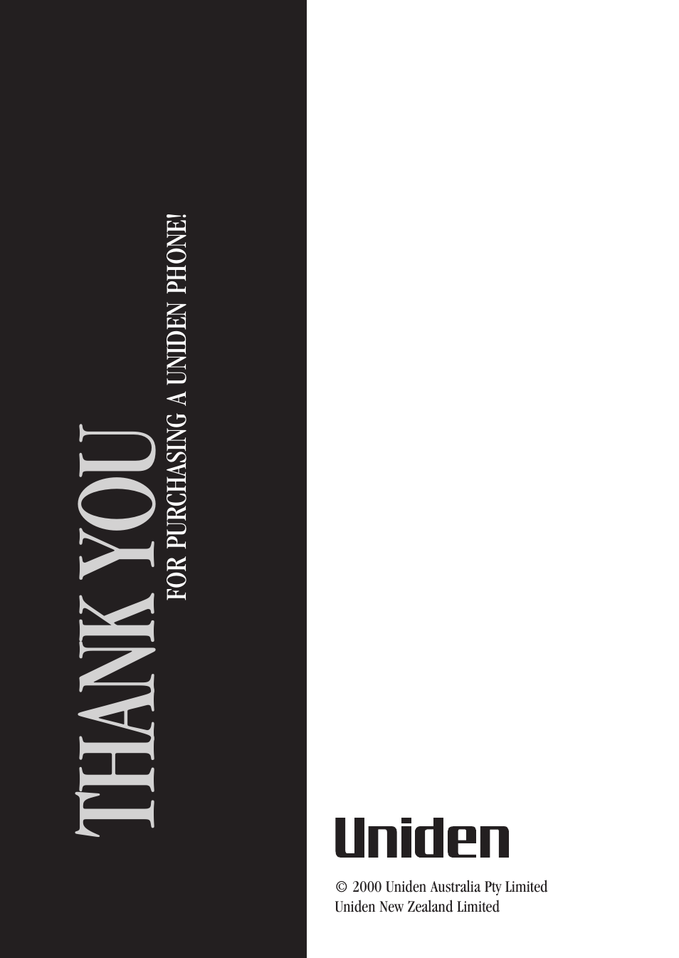 Thank you | Uniden DS73 User Manual | Page 36 / 36