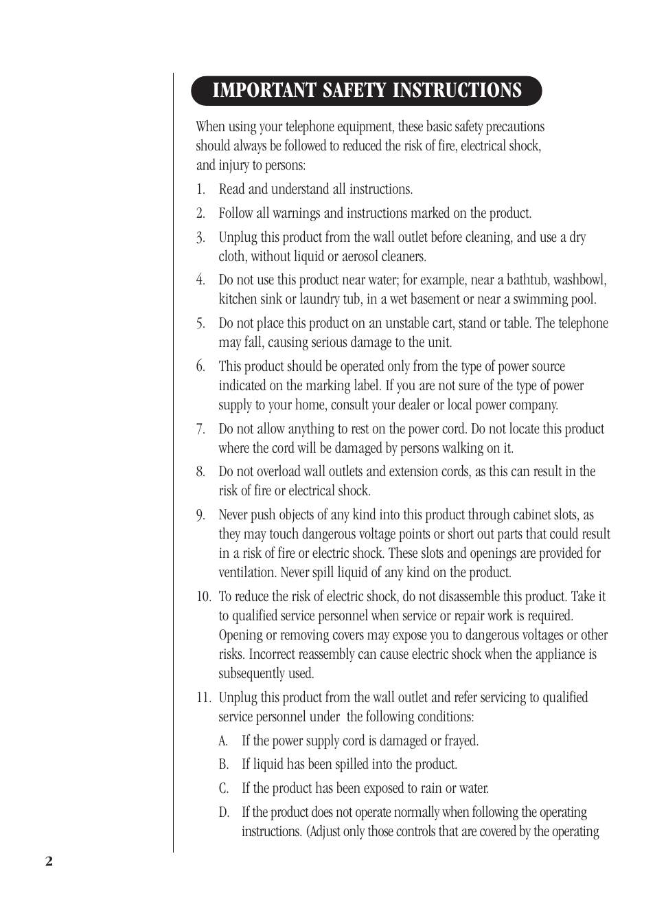 Important safety instructions | Uniden DS73 User Manual | Page 6 / 36