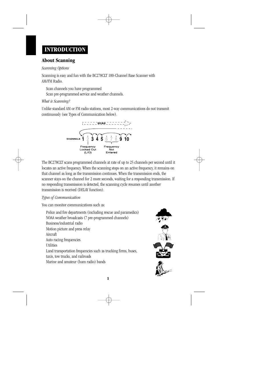 Introduction, About scanning | Uniden BC 278CLT User Manual | Page 4 / 44