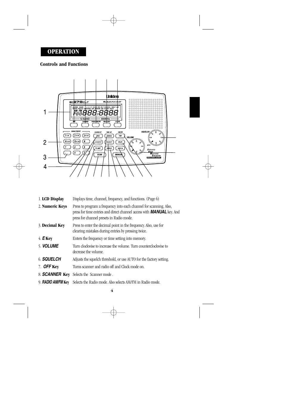 Operation | Uniden BC 278CLT User Manual | Page 7 / 44