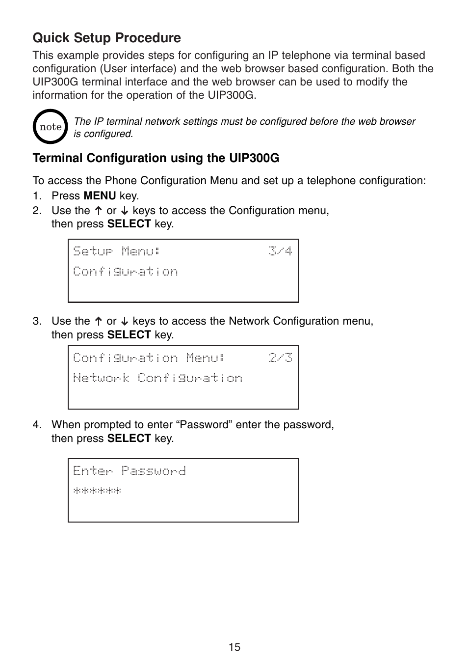 Quick setup procedure | Uniden UIP300G User Manual | Page 17 / 77