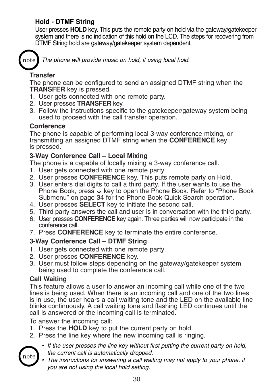 Transfer conference call waiting | Uniden UIP300G User Manual | Page 32 / 77