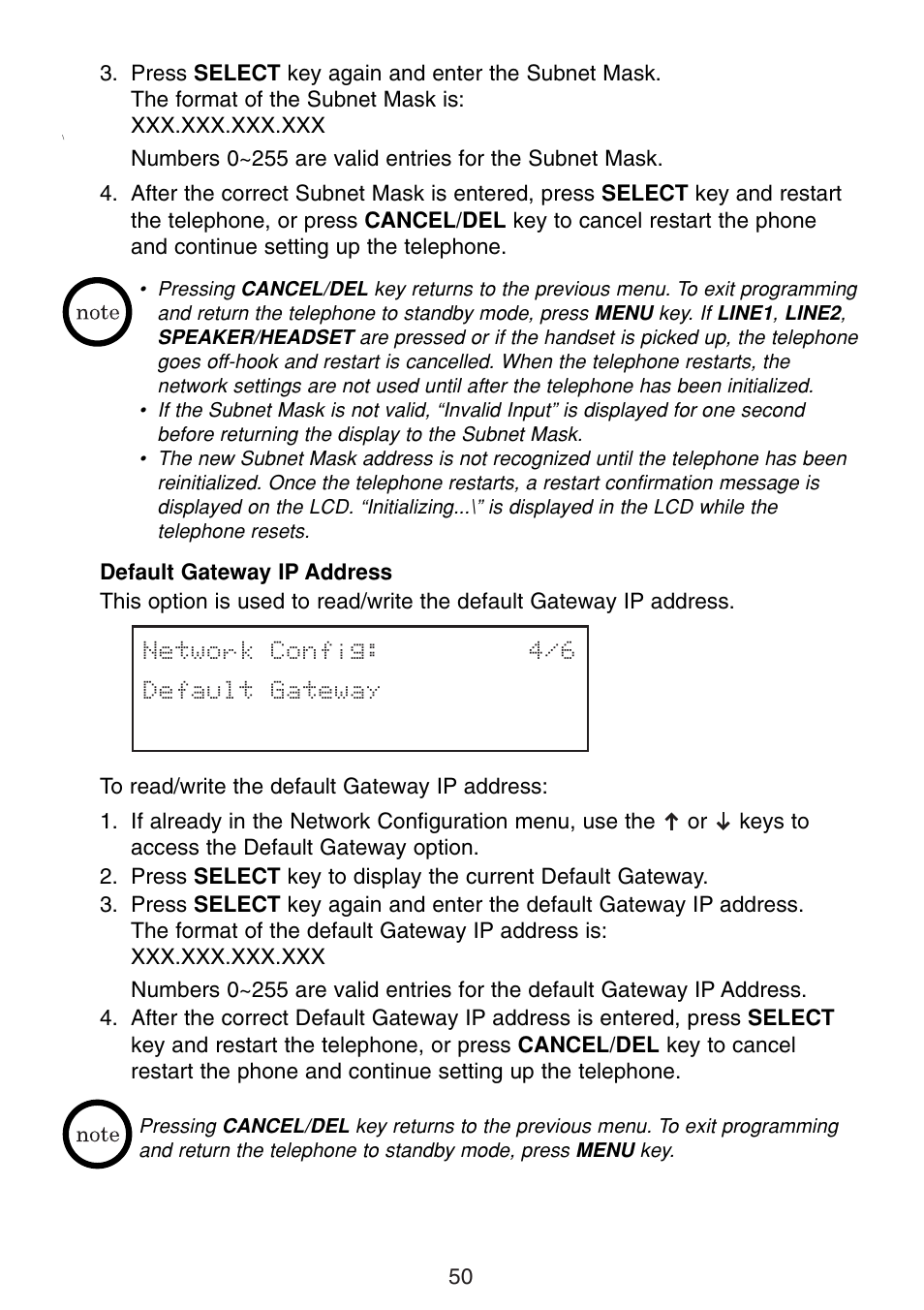 Default gateway ip address | Uniden UIP300G User Manual | Page 52 / 77