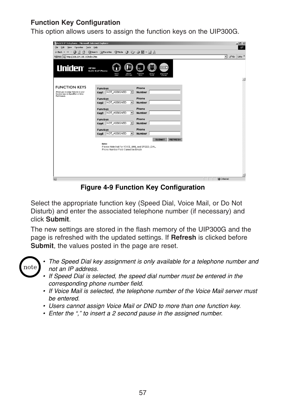 Function key configuration | Uniden UIP300G User Manual | Page 59 / 77