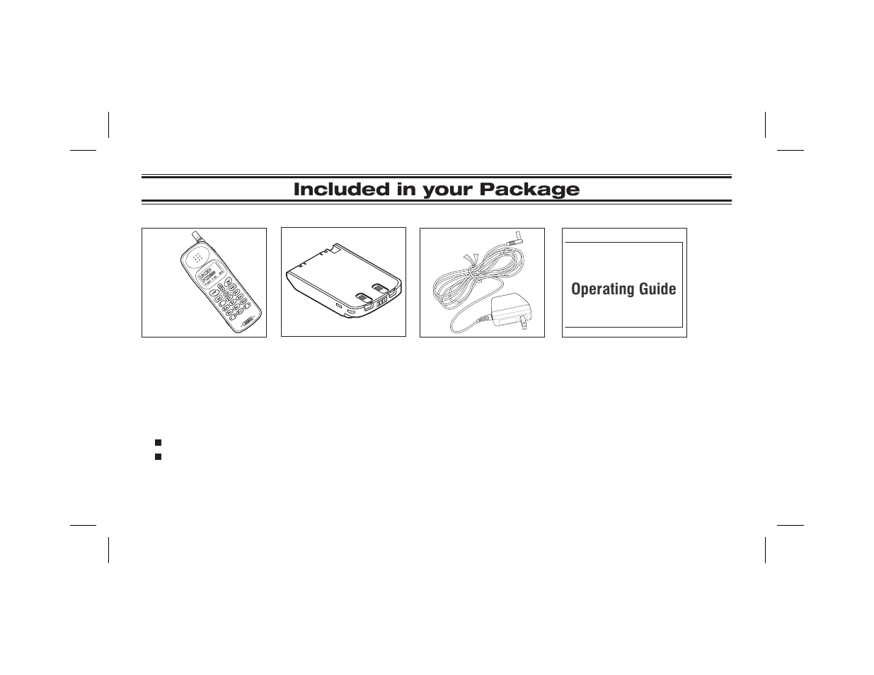 Pcd2000a, Included in your package, Operating guide | Uniden PCD1087 User Manual | Page 11 / 41