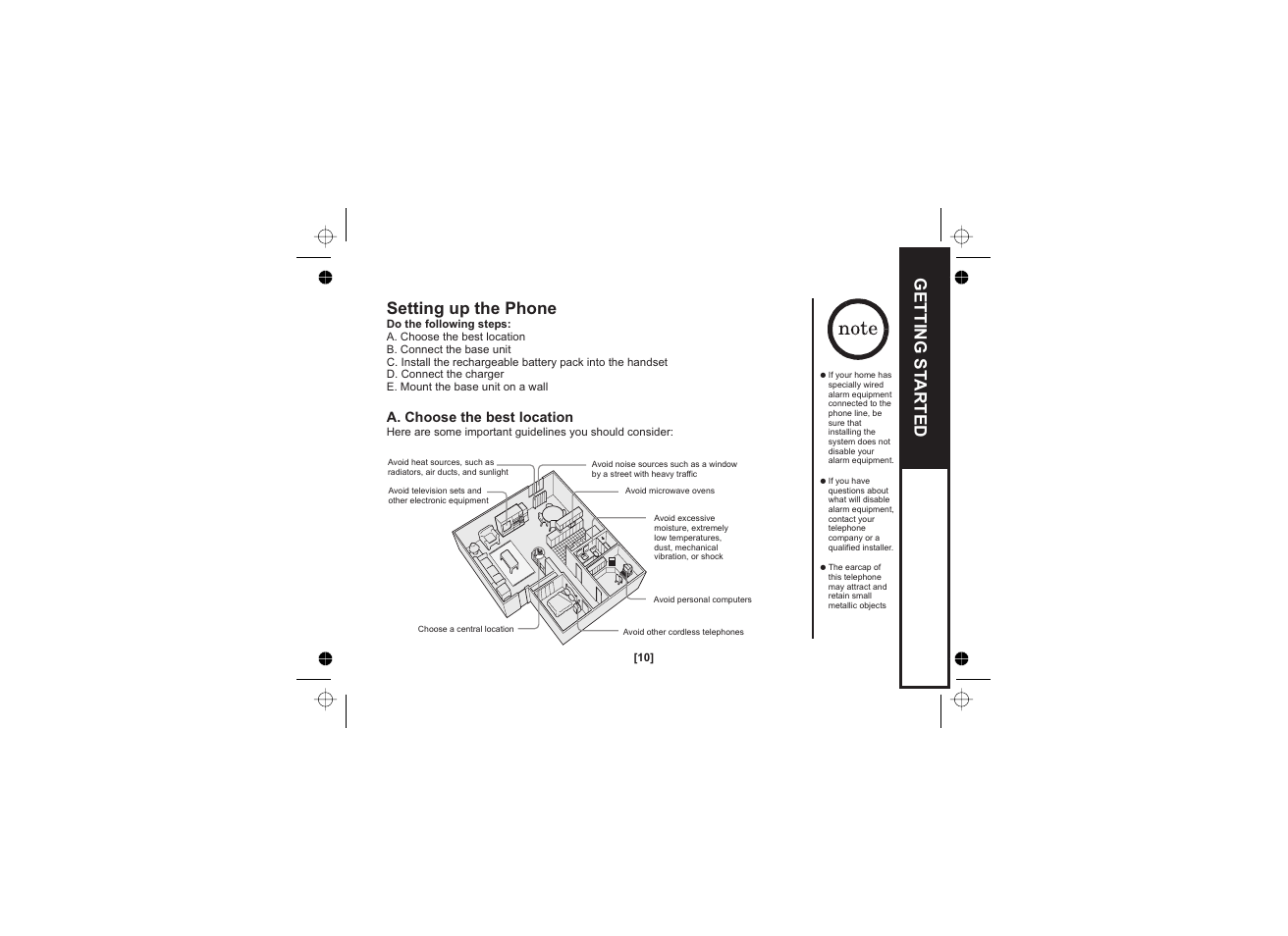 Setting up the phone, Getting st arted | Uniden WDECT 2345+1 User Manual | Page 11 / 92