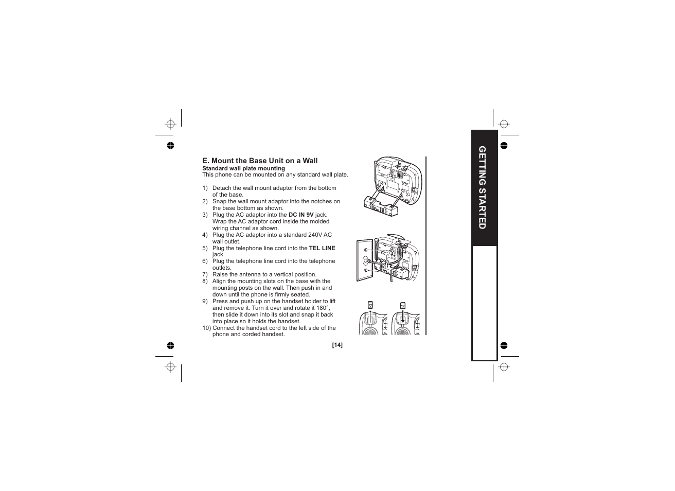 Getting st arted | Uniden WDECT 2345+1 User Manual | Page 15 / 92