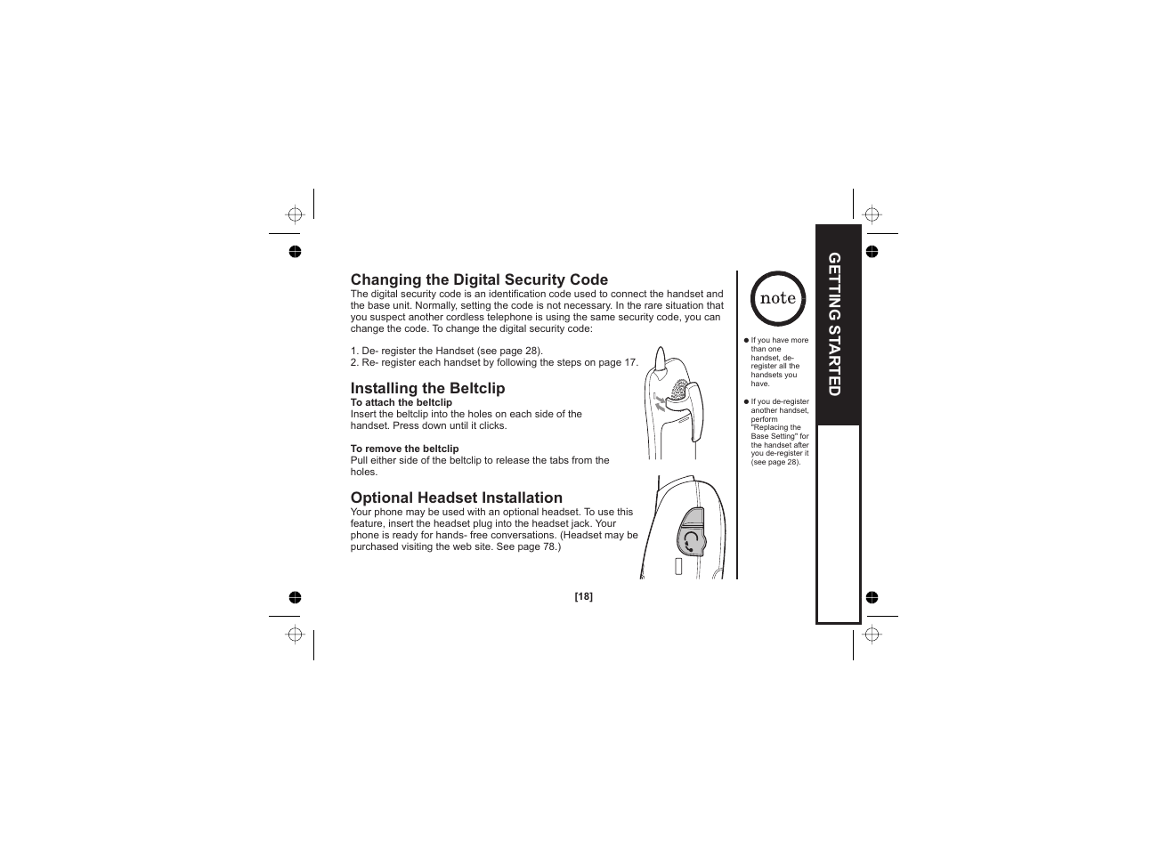 Getting st arted | Uniden WDECT 2345+1 User Manual | Page 19 / 92