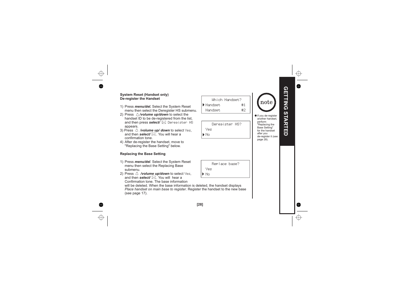 Getting st arted | Uniden WDECT 2345+1 User Manual | Page 29 / 92