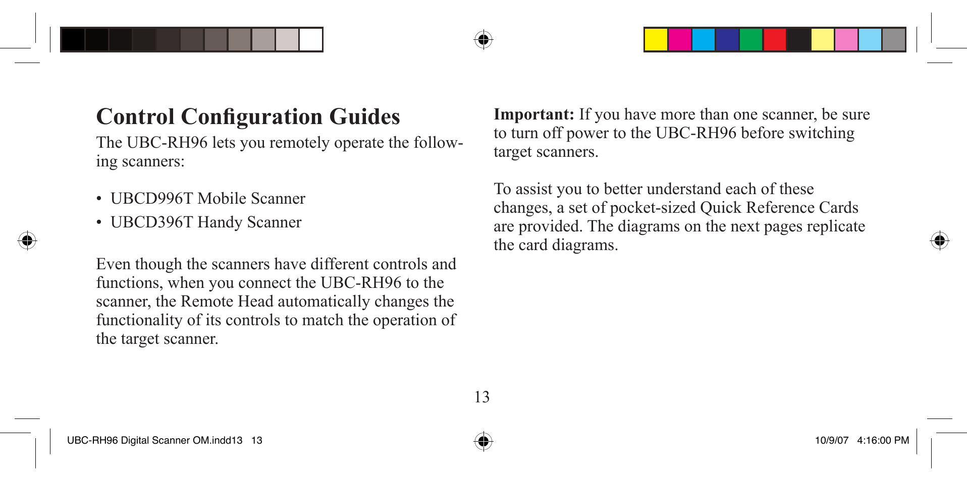 Control confi guration guides | Uniden UBC-RH96 User Manual | Page 13 / 28