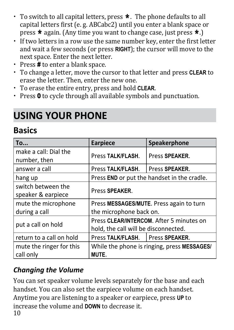 Using your phone, Basics | Uniden DECT1480 User Manual | Page 10 / 28