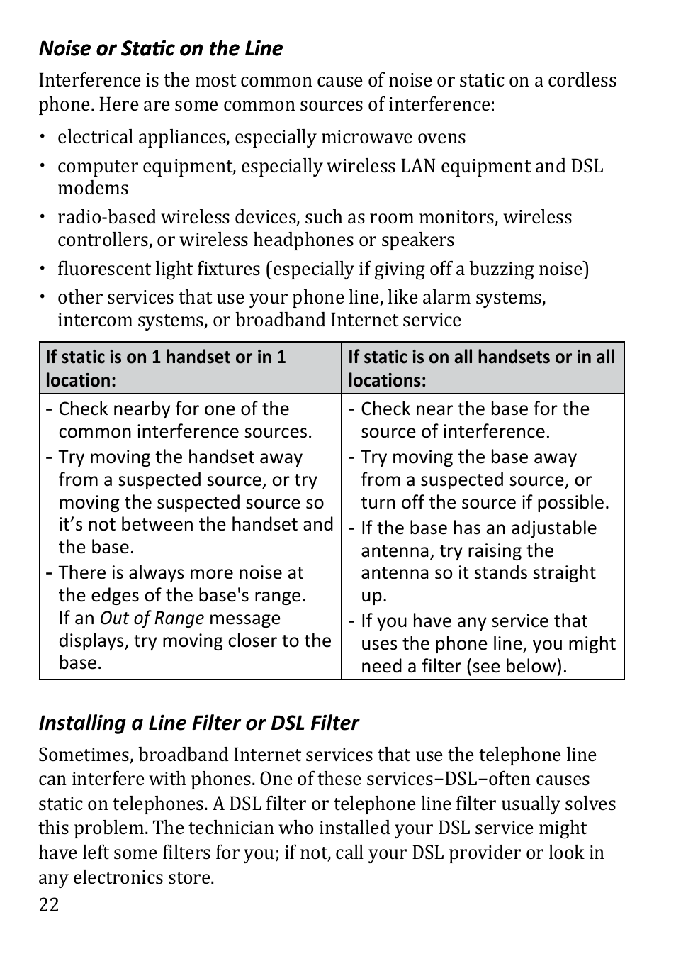 To hang up.), Try changing | Uniden DECT1480 User Manual | Page 22 / 28