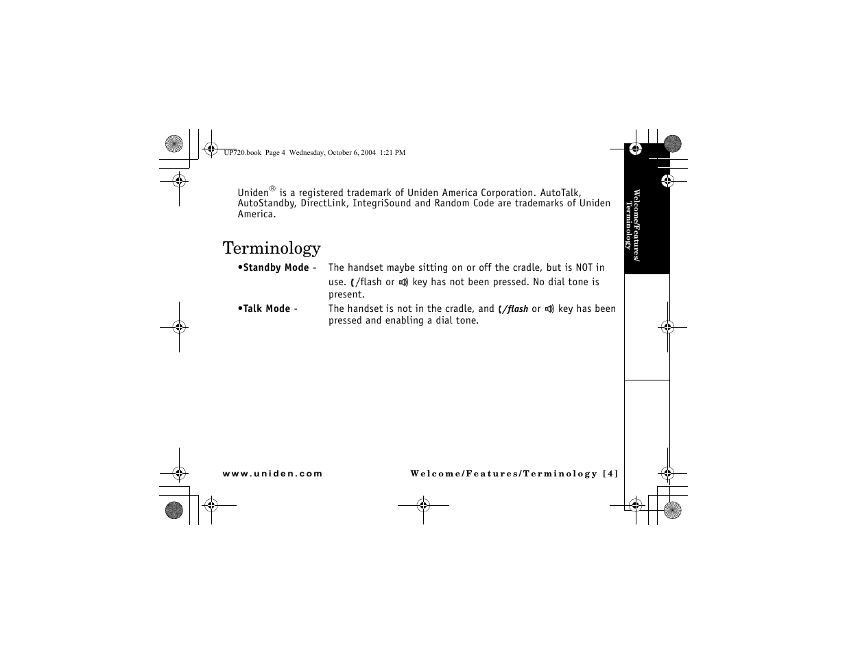 Terminology | Uniden DMX 778 Series User Manual | Page 5 / 96