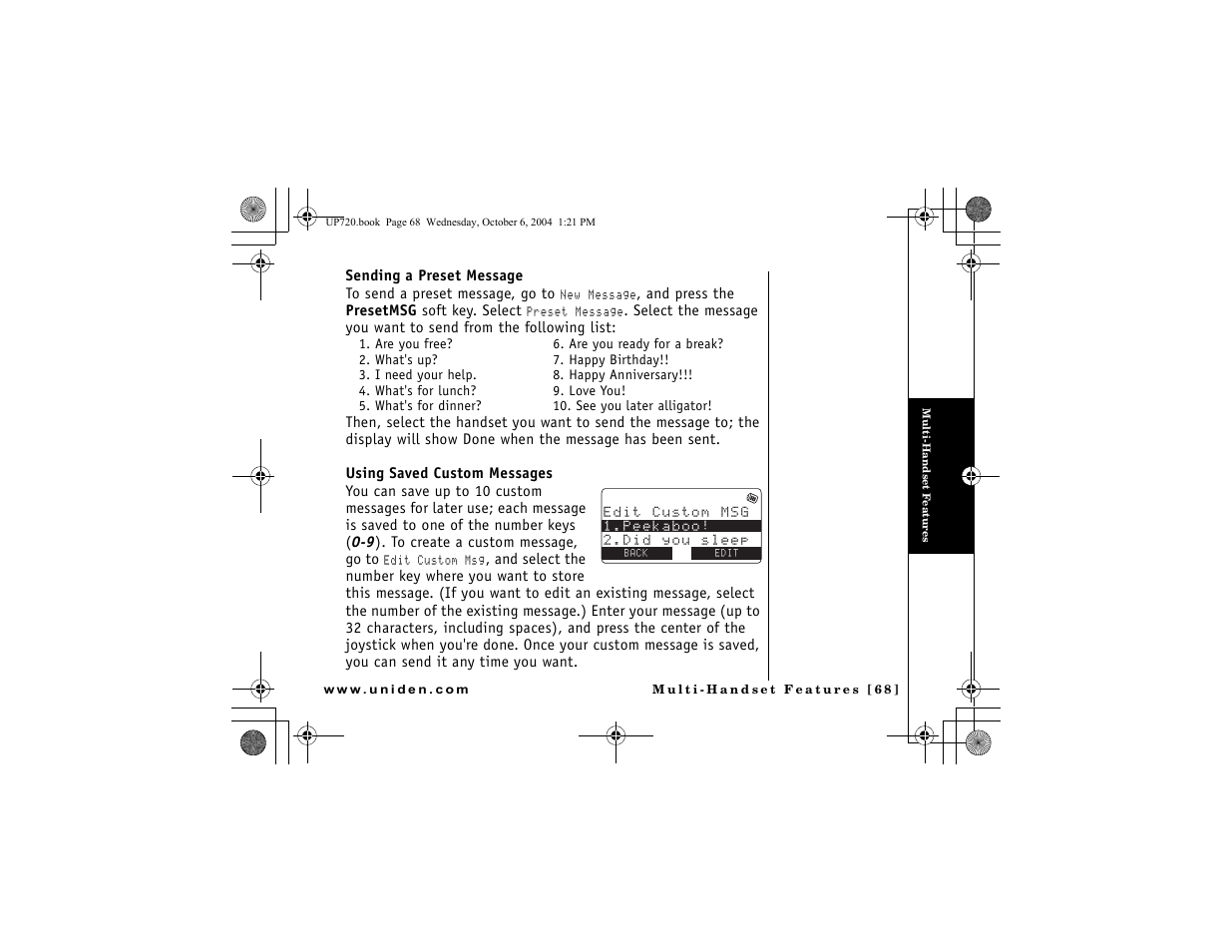 Uniden DMX 778 Series User Manual | Page 69 / 96