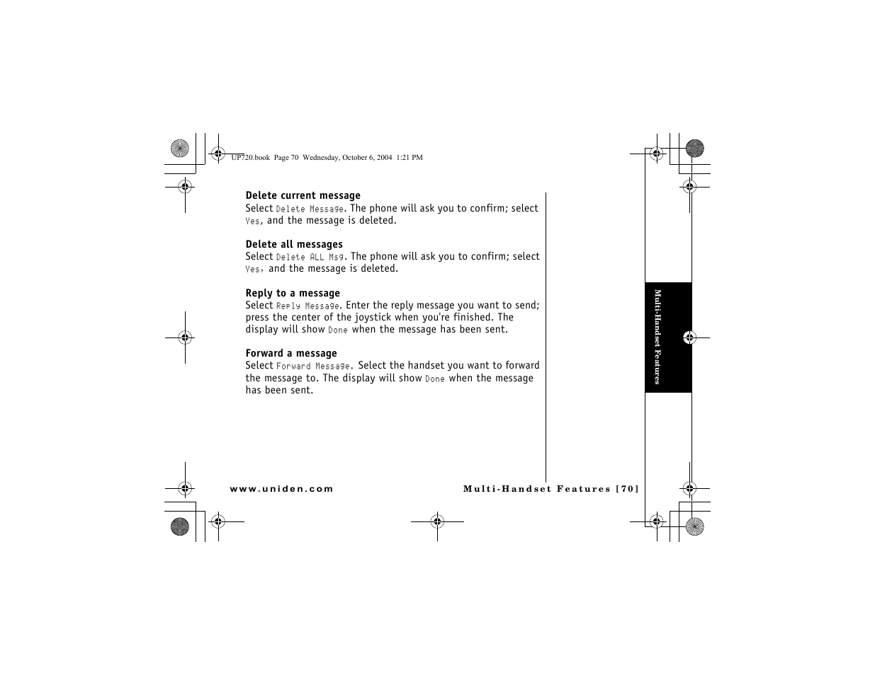 Uniden DMX 778 Series User Manual | Page 71 / 96