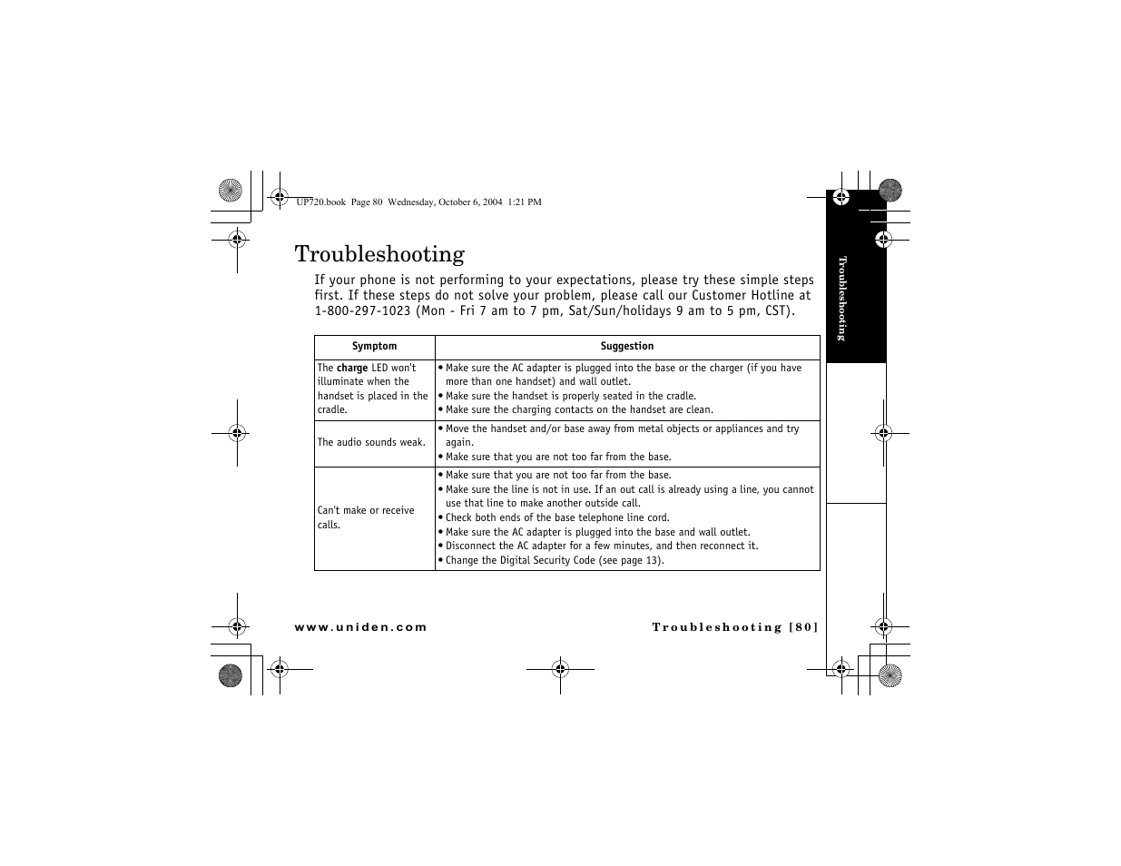 Troubleshooting | Uniden DMX 778 Series User Manual | Page 81 / 96