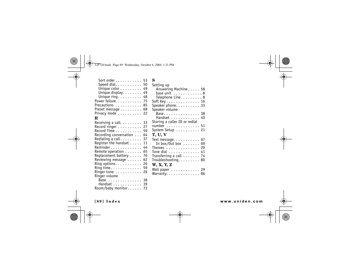 Uniden DMX 778 Series User Manual | Page 90 / 96