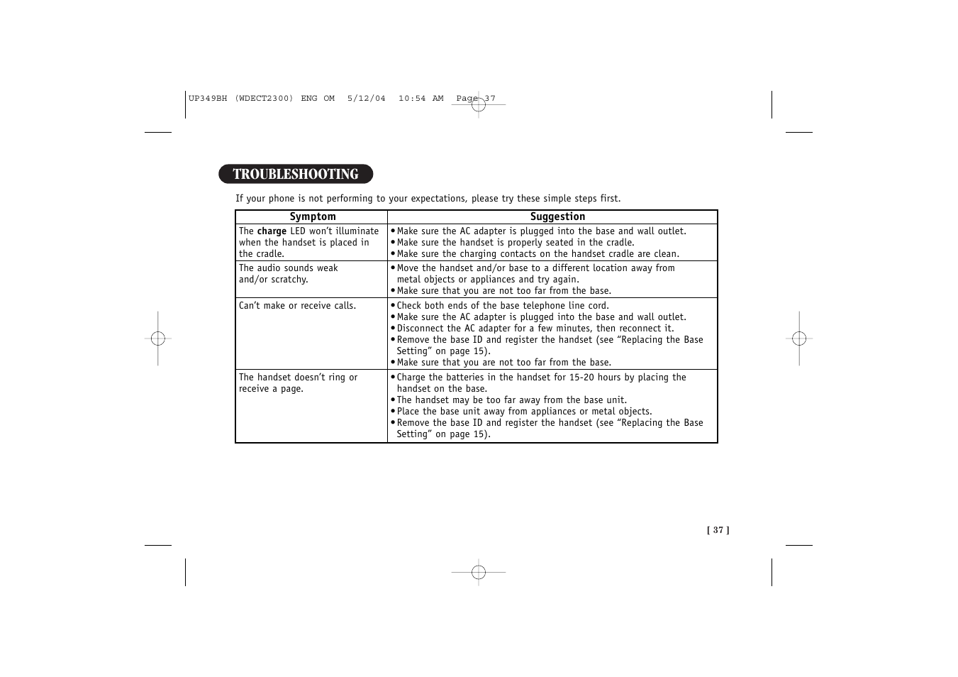 Troubleshooting | Uniden 2300 User Manual | Page 43 / 48