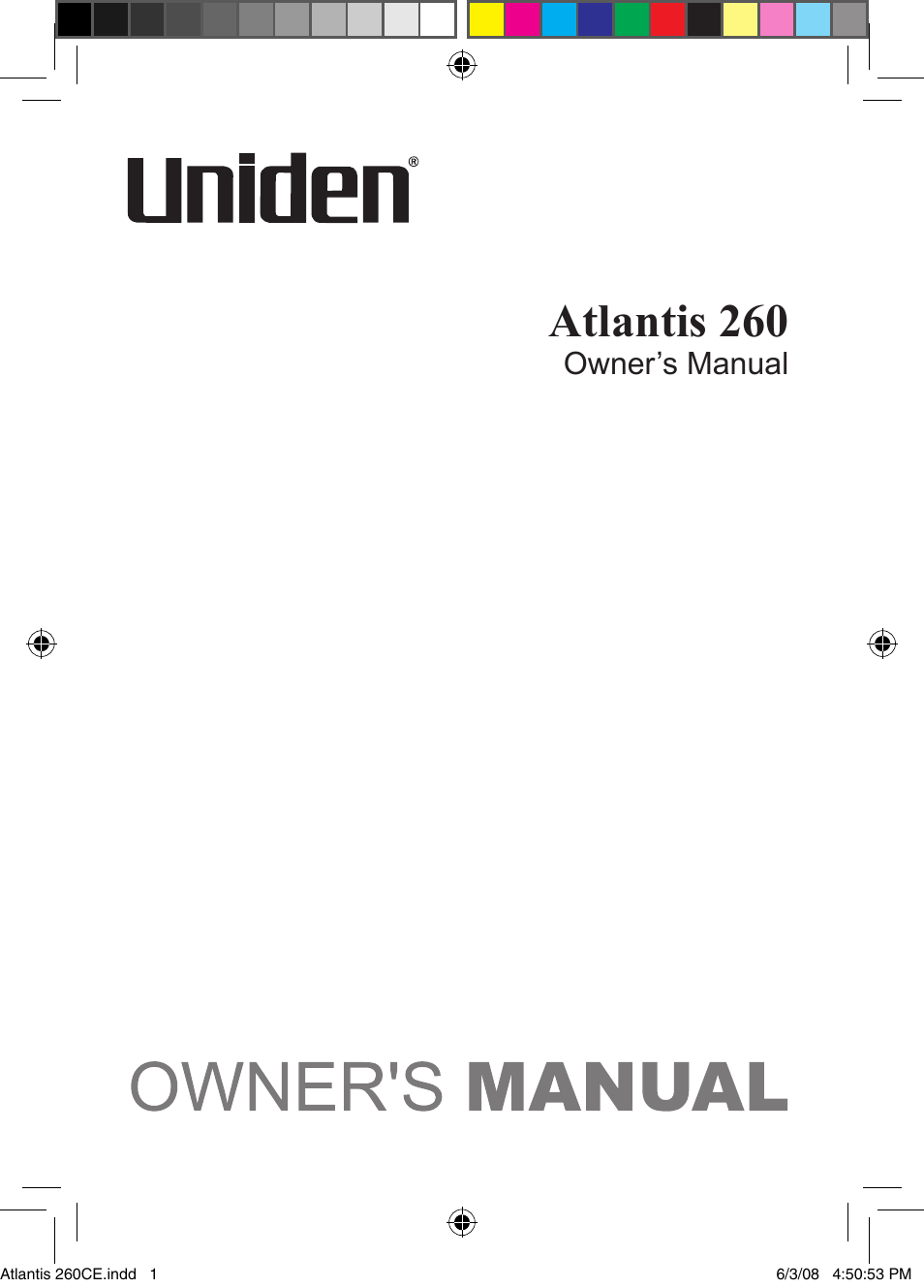 Uniden Atlantis 260 User Manual | 28 pages