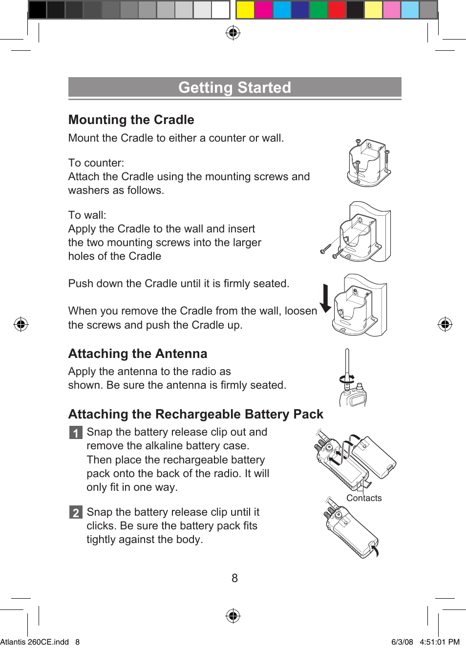 Getting started | Uniden Atlantis 260 User Manual | Page 10 / 28