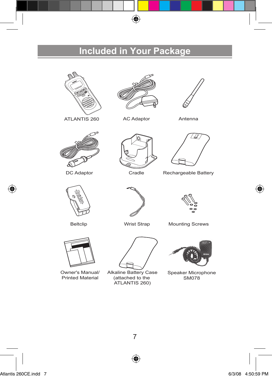 Included in your package | Uniden Atlantis 260 User Manual | Page 9 / 28