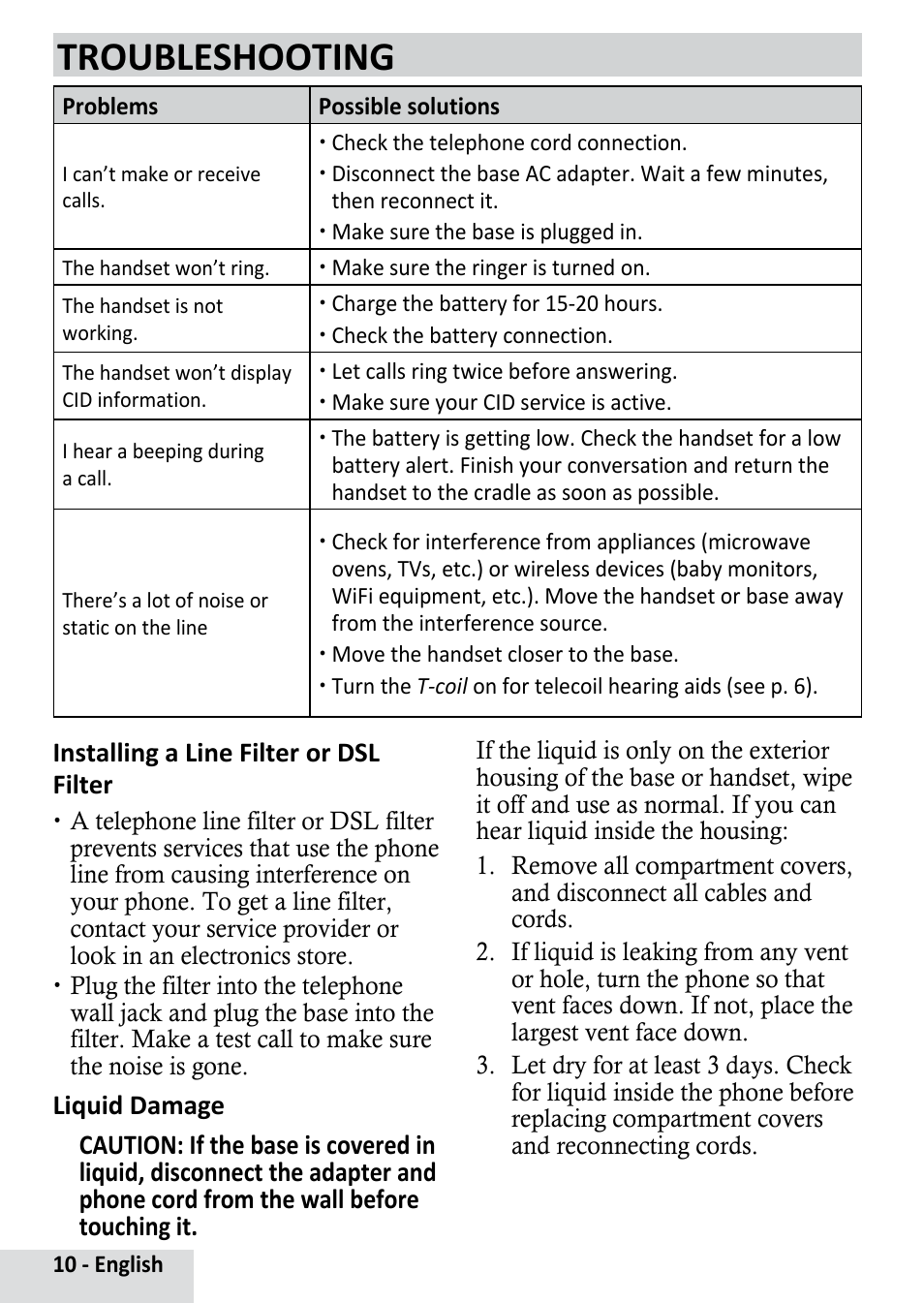 Troubleshooting | Uniden D1364 User Manual | Page 10 / 14