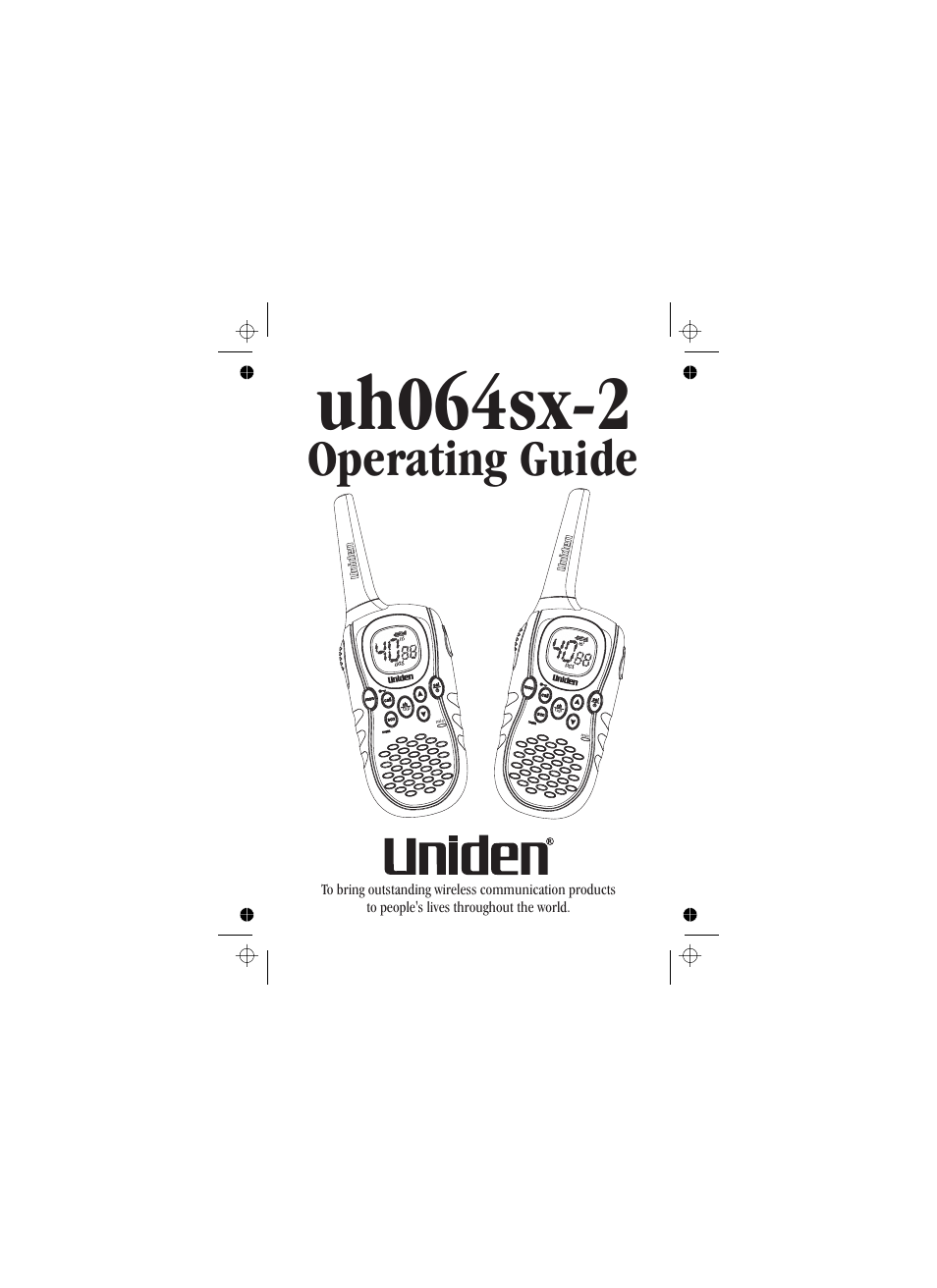 Uh064sx-2, Operating guide | Uniden UH088SX User Manual | Page 25 / 40