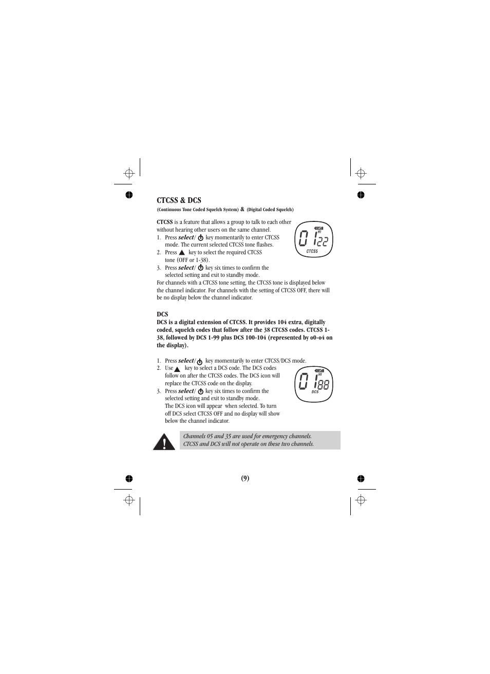 Ctcss & dcs | Uniden UH088SX User Manual | Page 34 / 40