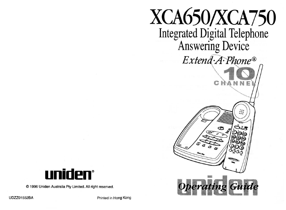 Uniden XCA750 User Manual | 42 pages