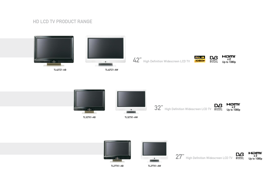 Hd lcd tv product range | Uniden TL42TZ1-AB/W User Manual | Page 11 / 12
