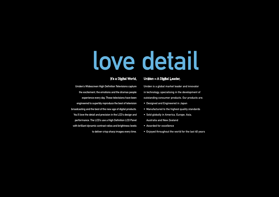 Love detail | Uniden TL42TZ1-AB/W User Manual | Page 2 / 12