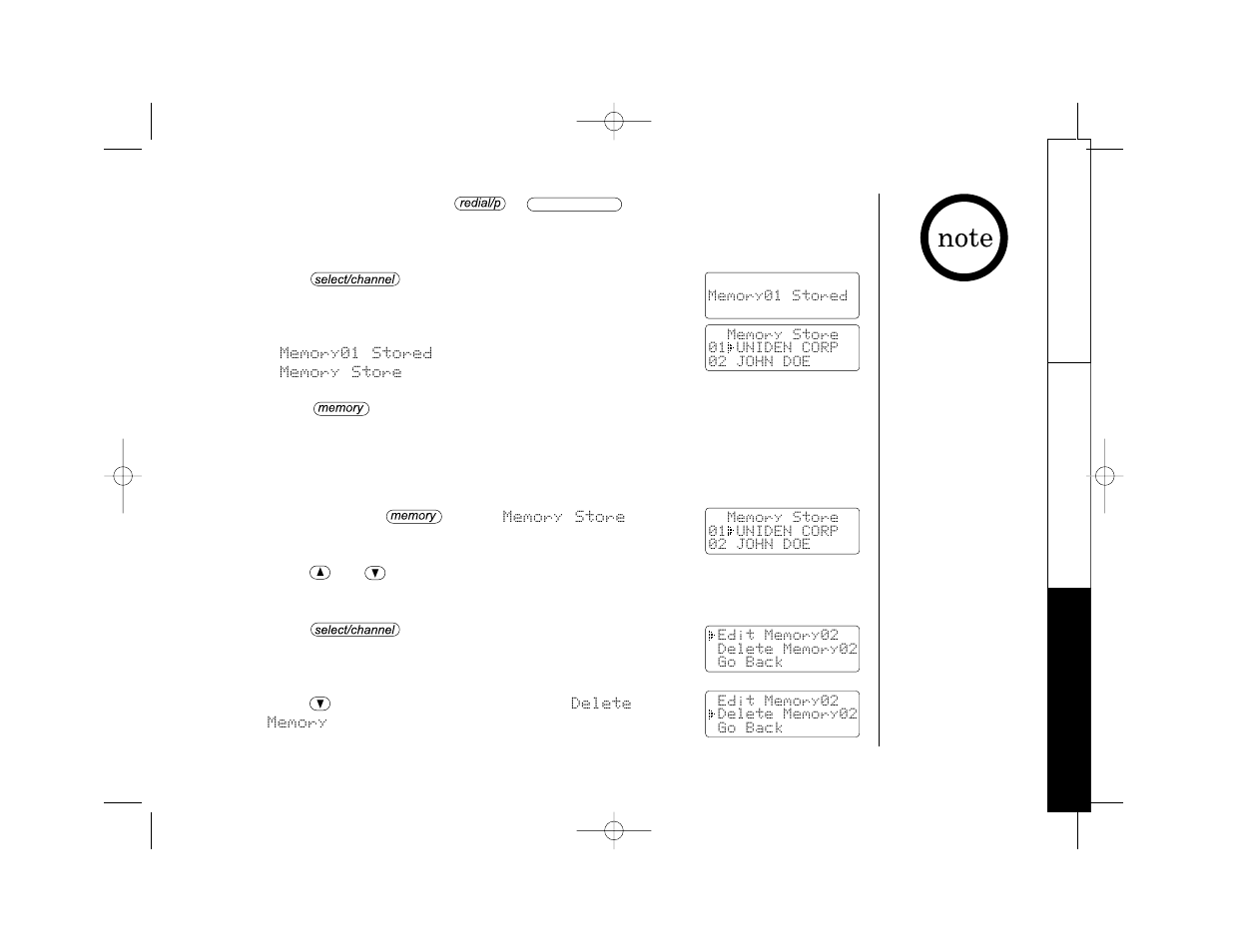 Erasing a stored name and phone number | Uniden TRU 3465 User Manual | Page 29 / 52