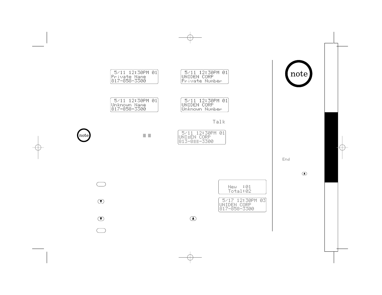 Viewing the caller id message list | Uniden TRU 3465 User Manual | Page 35 / 52