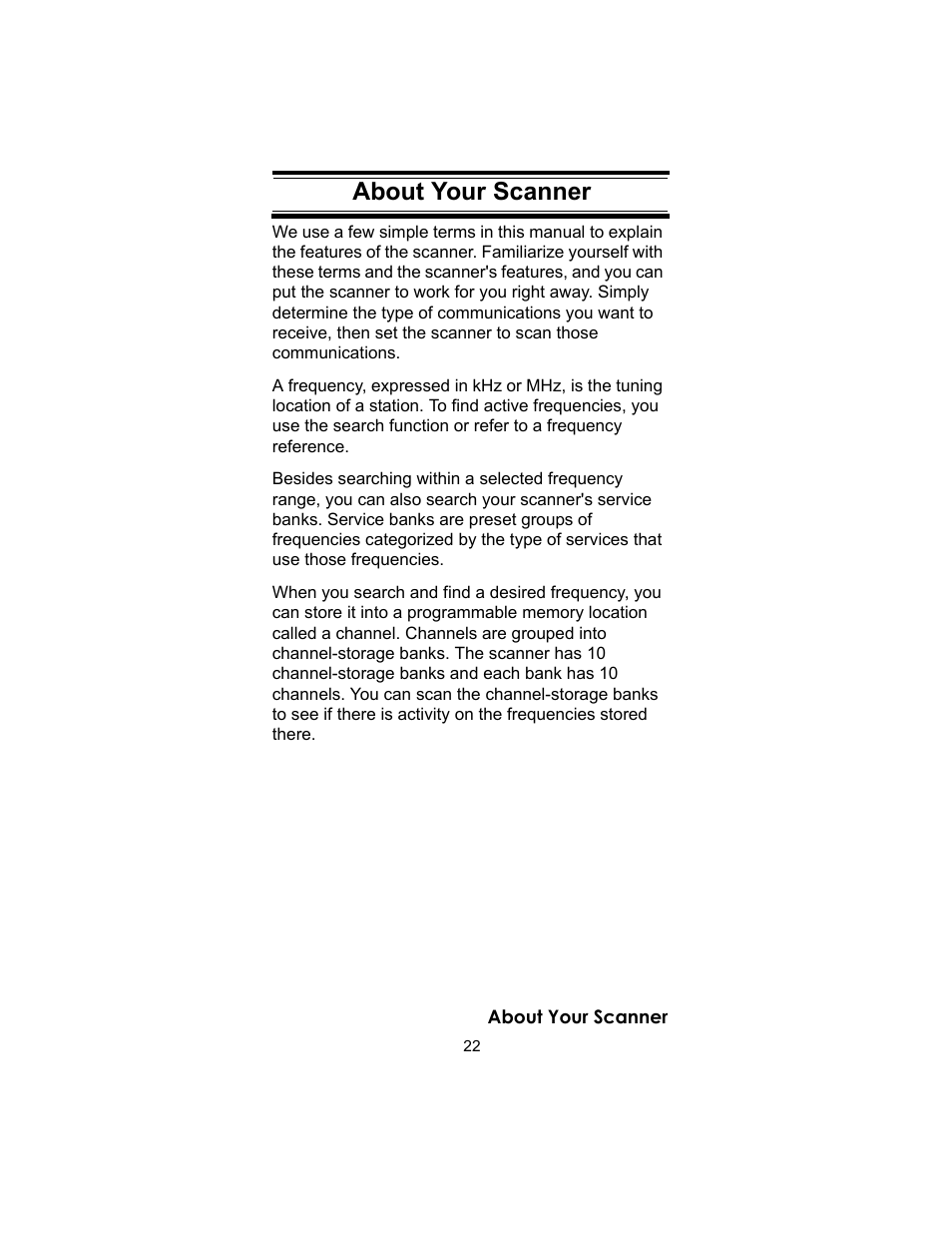 About your scanner | Uniden UBC72XLT User Manual | Page 22 / 56