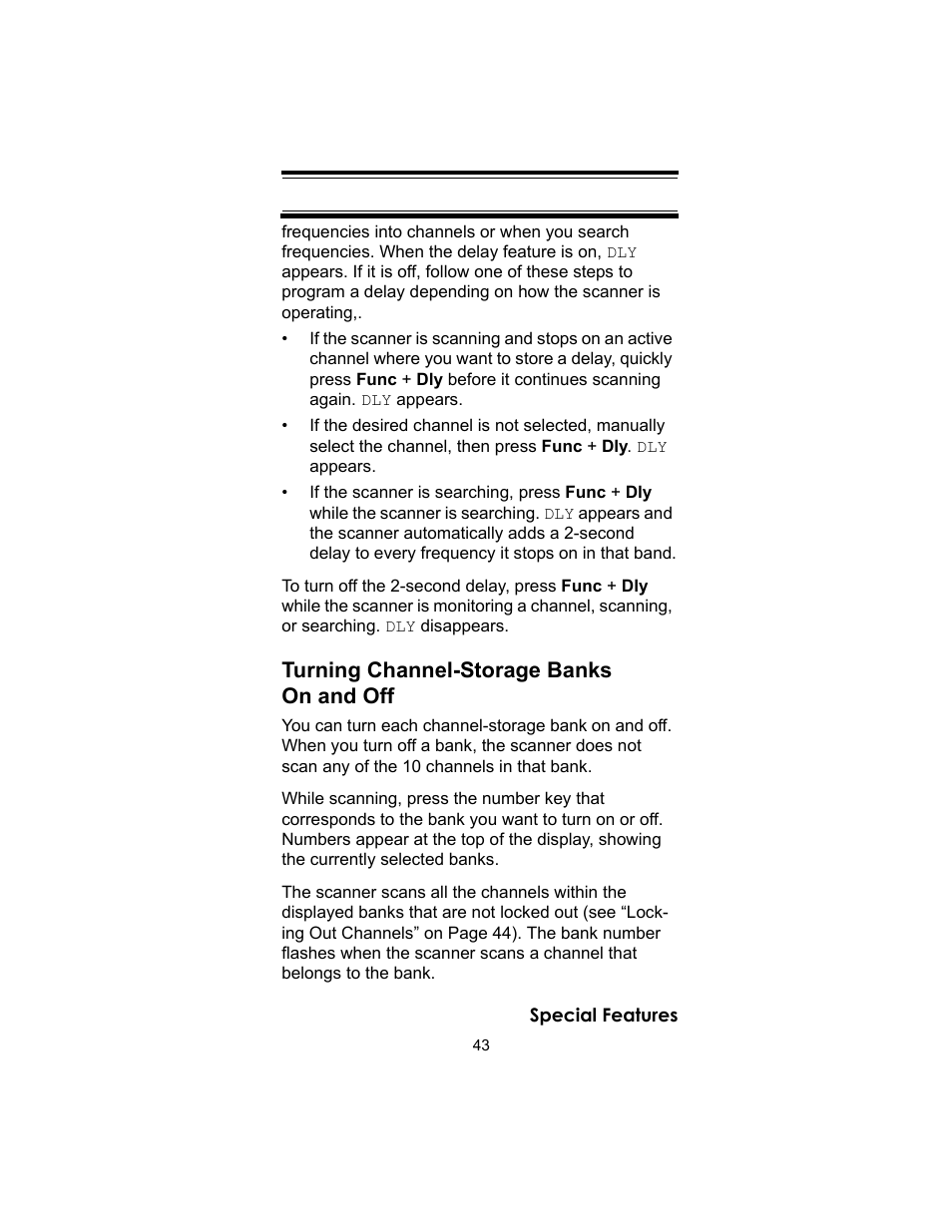 Turning channel-storage banks on and off | Uniden UBC72XLT User Manual | Page 43 / 56