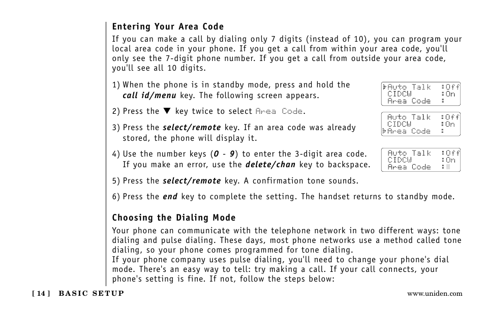 Uniden EXa15580 User Manual | Page 14 / 64