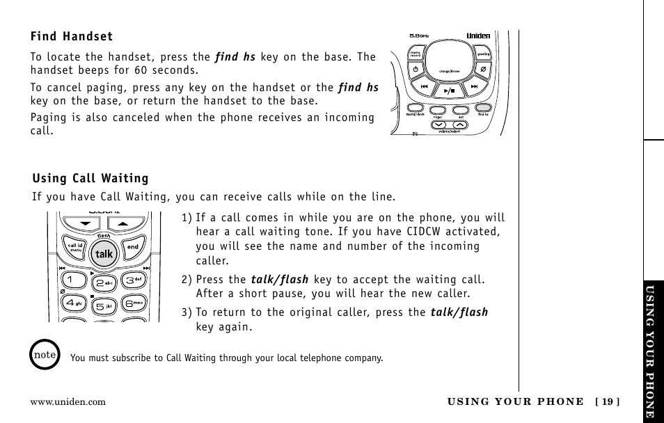 Uniden EXa15580 User Manual | Page 19 / 64