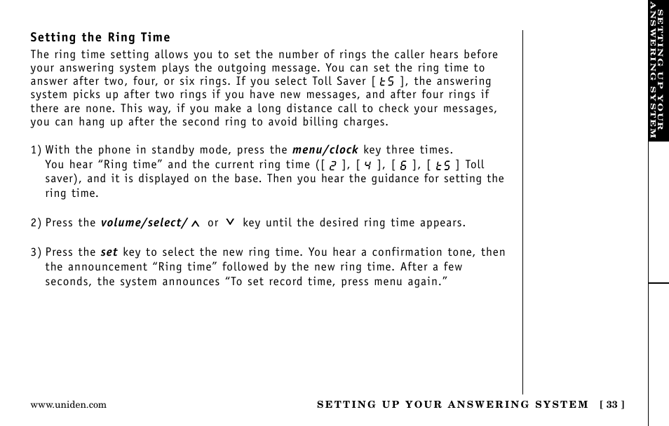 Uniden EXa15580 User Manual | Page 33 / 64