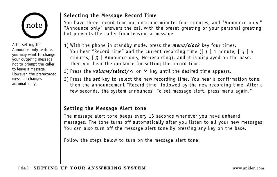 Uniden EXa15580 User Manual | Page 34 / 64