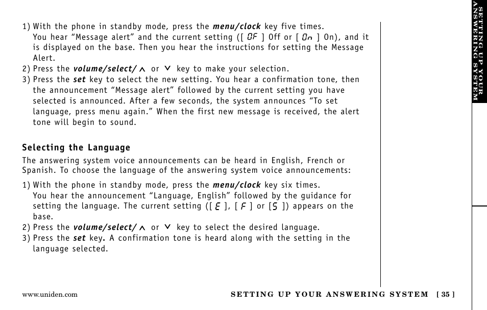 Uniden EXa15580 User Manual | Page 35 / 64