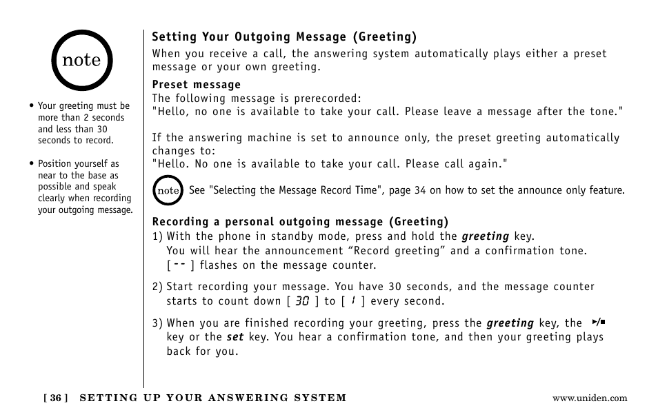 Uniden EXa15580 User Manual | Page 36 / 64