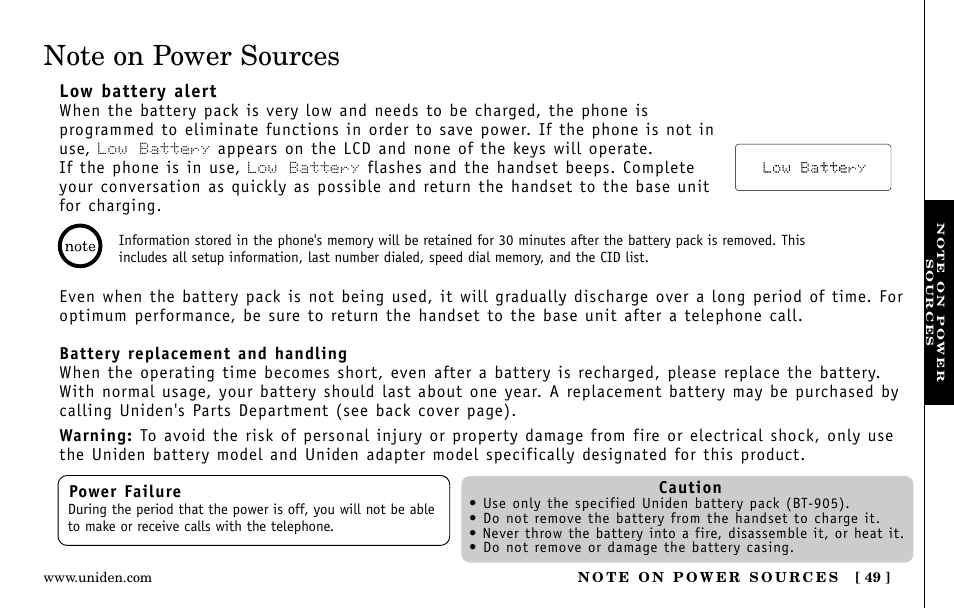 Uniden EXa15580 User Manual | Page 49 / 64