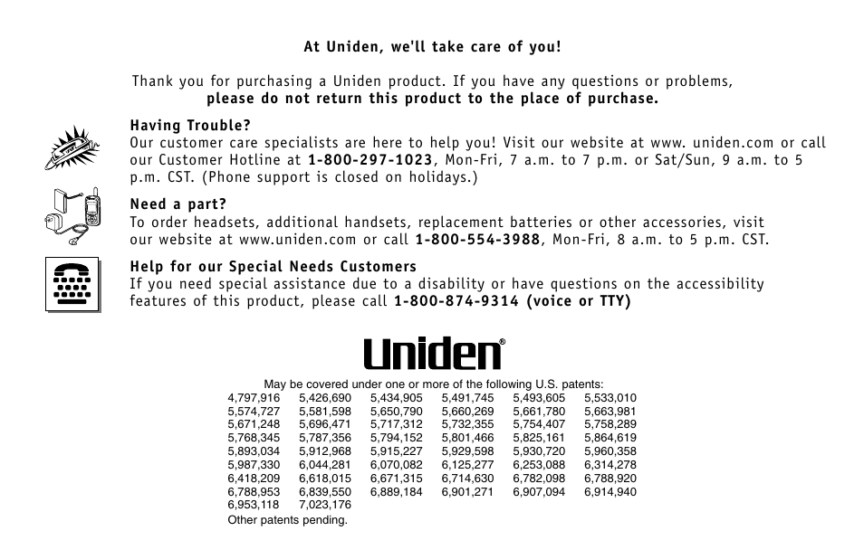 Uniden EXa15580 User Manual | Page 63 / 64