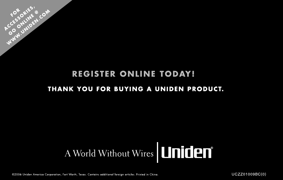 Uniden EXa15580 User Manual | Page 64 / 64